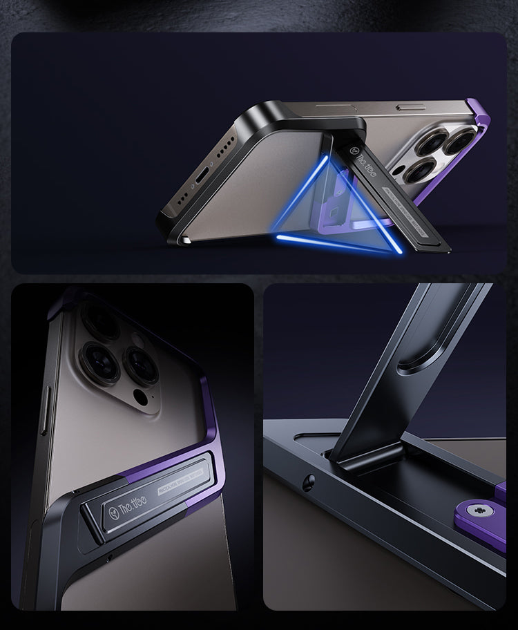 S-Frame Aluminum iPhone 16, 15, 14 Pro Max Heat Dissipation & Invisible Kickstand Case
