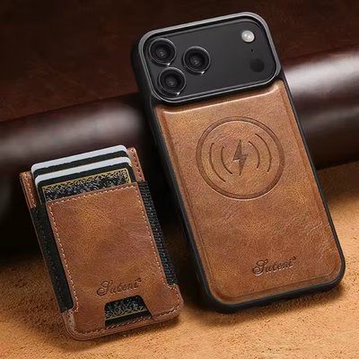 VeronaFolio™ 2-in-1 Magnetic Leather Wallet Case for iPhone 17 / 16 / 15 / 14 Series