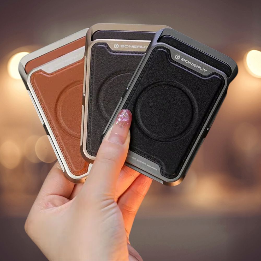 3 colors of EliteMag Wallet for iPhone 12, 13, 14, 15, 16 Pro Max | Luxury Aluminum MagSafe Magnetic Card Holder