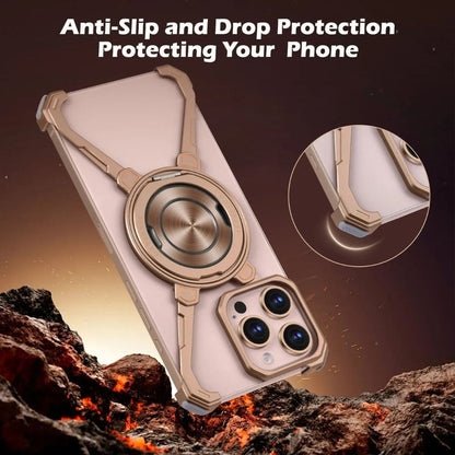 ArmorFlex Case for iPhone 16, 15, 14, 13 Pro Max | MagSafe 360° Rotatable Kickstand & Frameless Shockproof Design