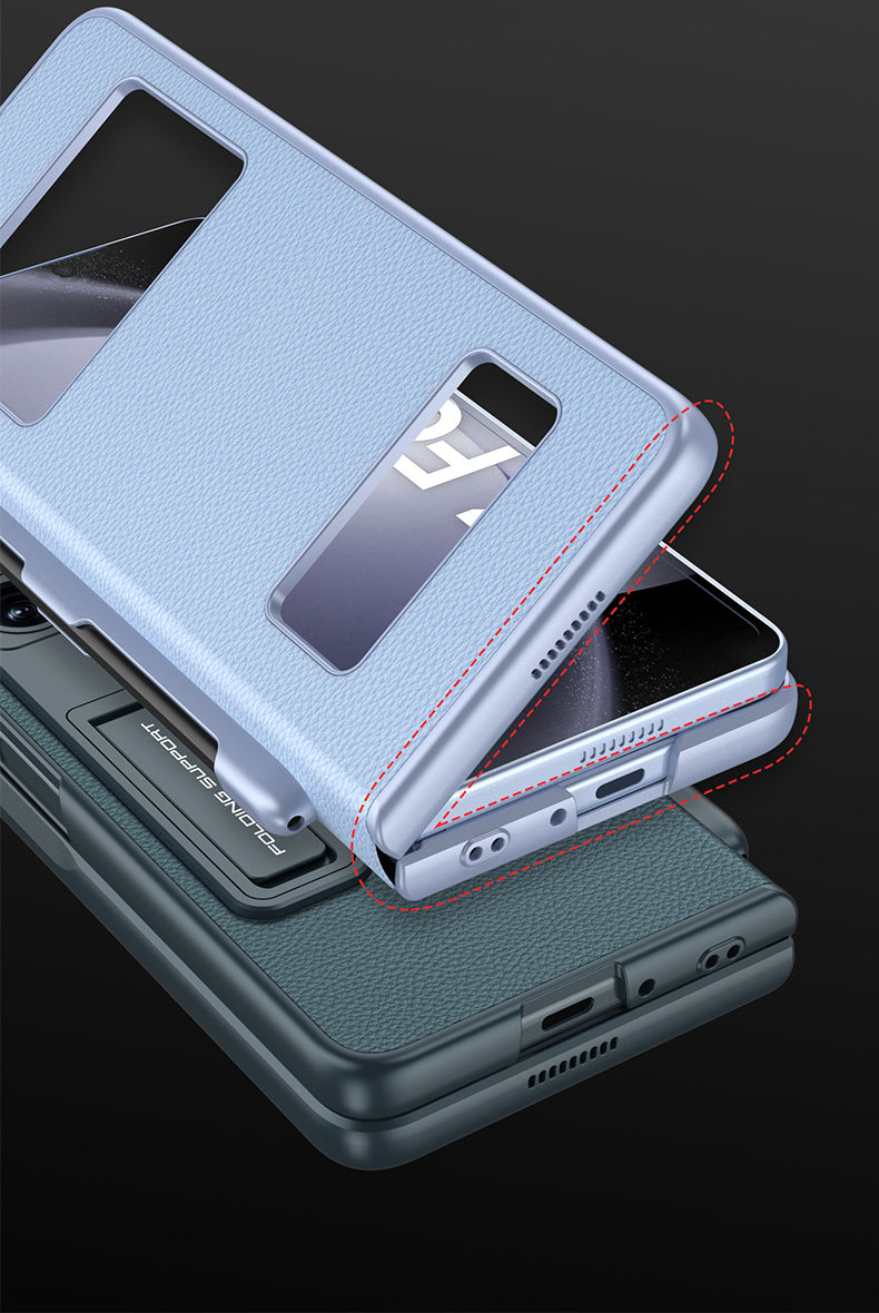 All-in-One Luxury Z Fold Leather Case: Stylus, Stand & Hinge