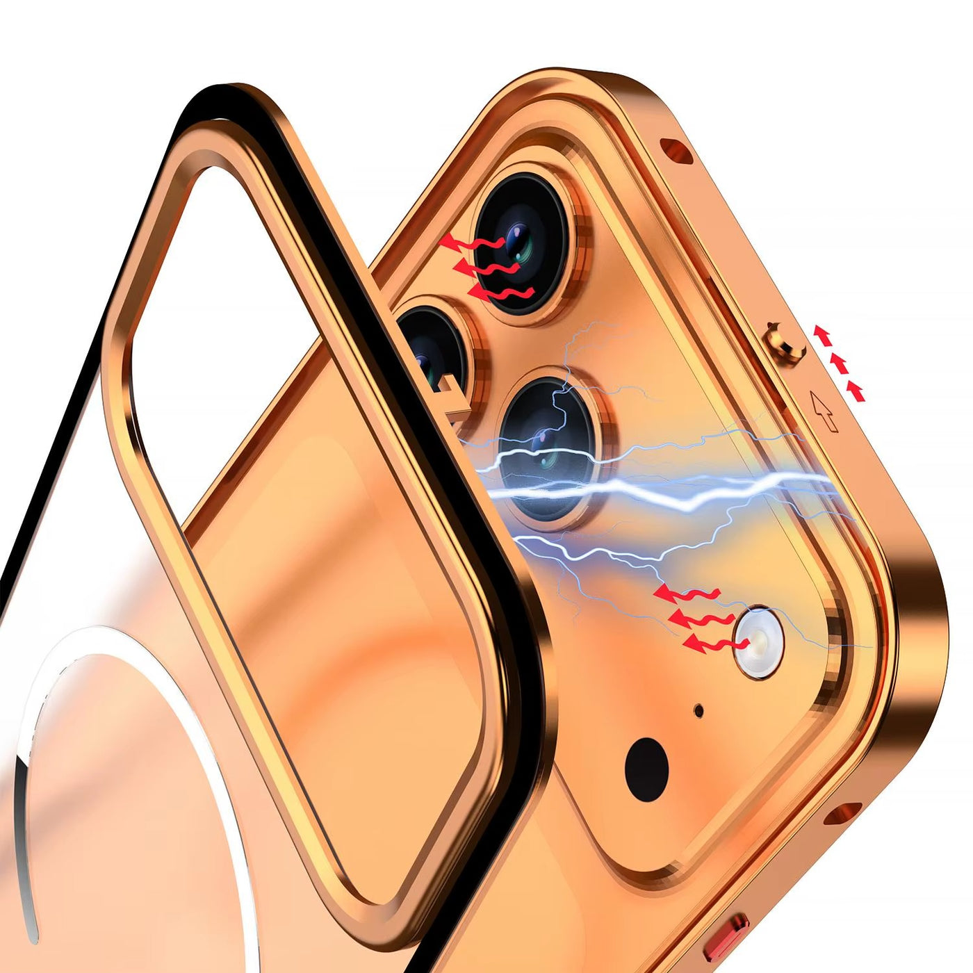 FrostEdge™ MagSafe Metal Frame Case for iPhone 14–17 Pro Max