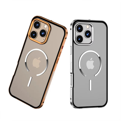 FrostEdge™ MagSafe Metal Frame Case for iPhone 14–17 Pro Max