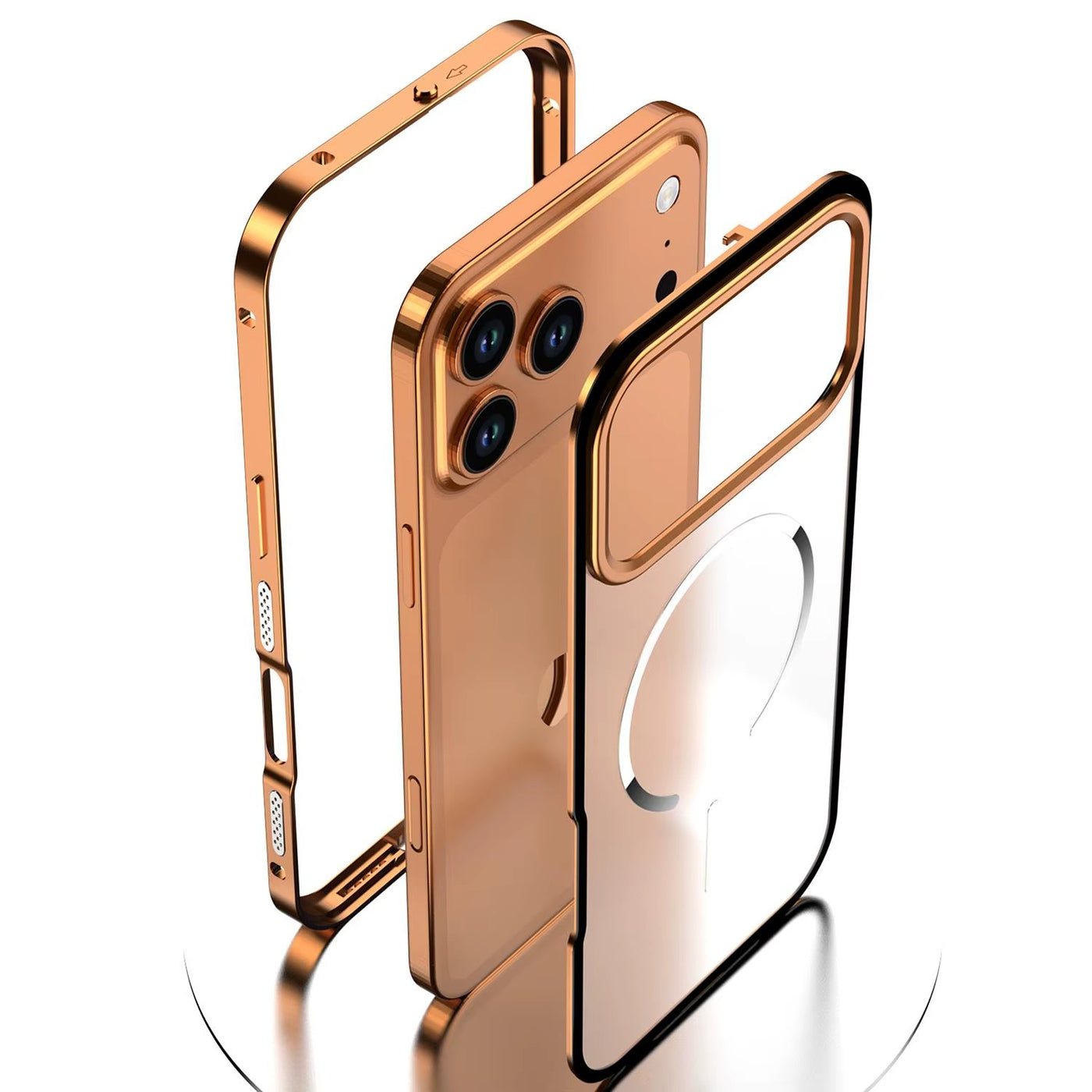 FrostEdge™ MagSafe Metal Frame Case for iPhone 14–17 Pro Max