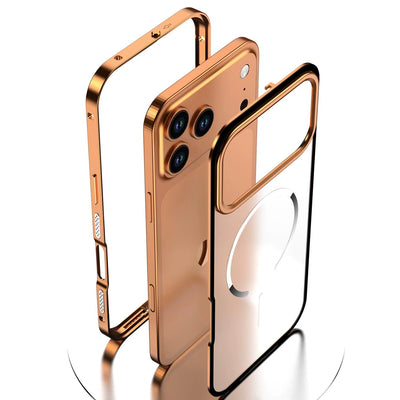 FrostEdge™ MagSafe Metal Frame Case for iPhone 14–17 Pro Max