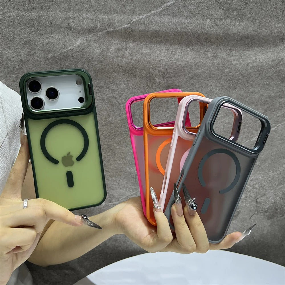 LumiStand™ Matte Magnetic Case with Kickstand for iPhone 17 / 16 / 15