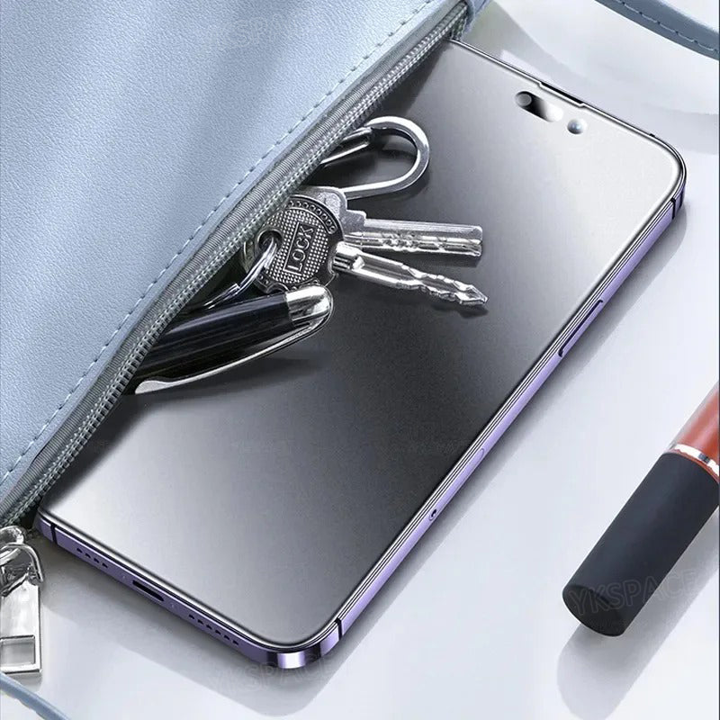 MatteShield Tempered Glass iPhone 14, 15, 16  Anti-Fingerprint Protection