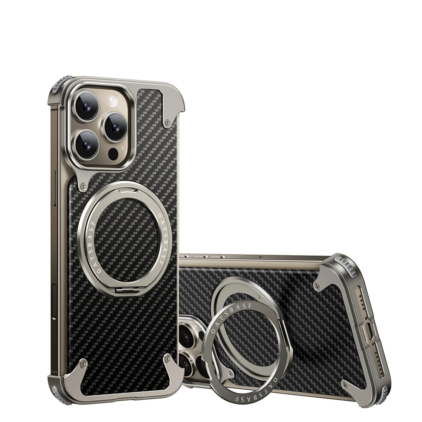 MagRing iPhone – 360° Kickstand MagSafe Case with Carbon Texture