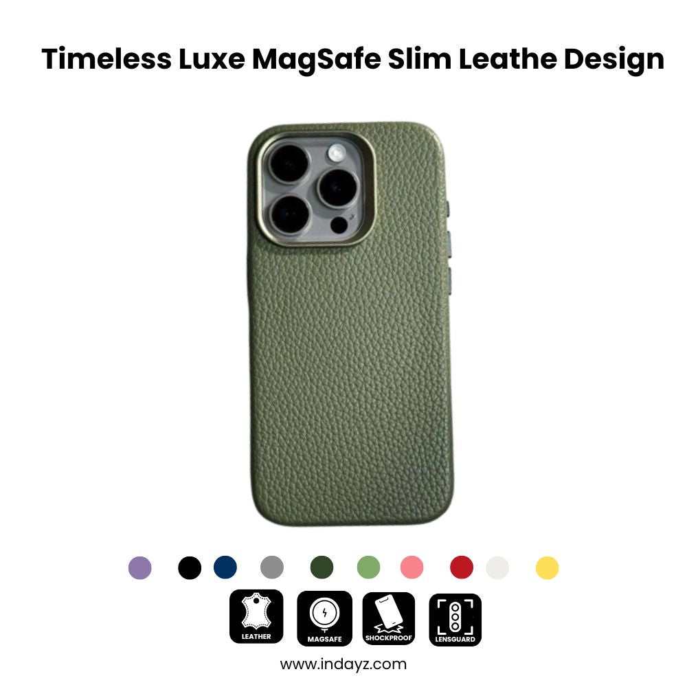 Timeless Luxe MagSafe  iPhone 16, 15 Slim Leathe Design Case