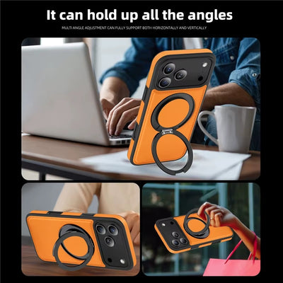 LuxRing™ Leather MagSafe Case for iPhone 17 Air / 16 / 15 Pro Max