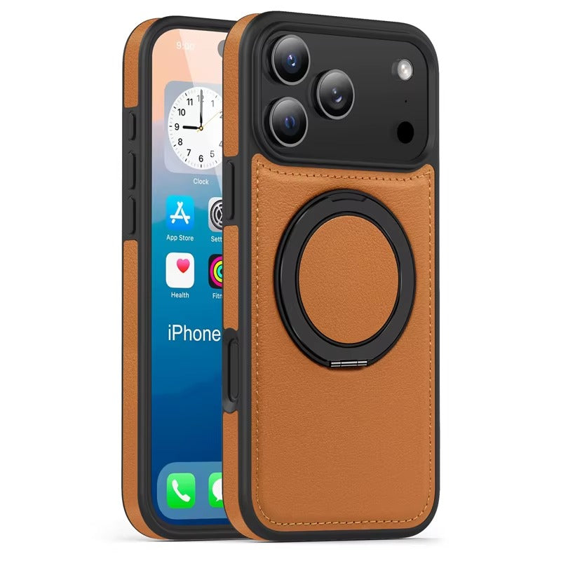 LuxRing™ Leather MagSafe Case for iPhone 17 Air / 16 / 15 Pro Max