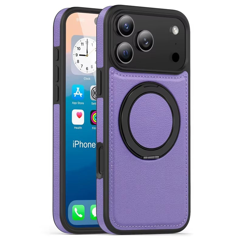 LuxRing™ Leather MagSafe Case for iPhone 17 Air / 16 / 15 Pro Max