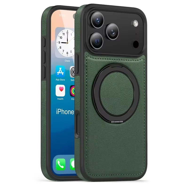 LuxRing™ Leather MagSafe Case for iPhone 17 Air / 16 / 15 Pro Max
