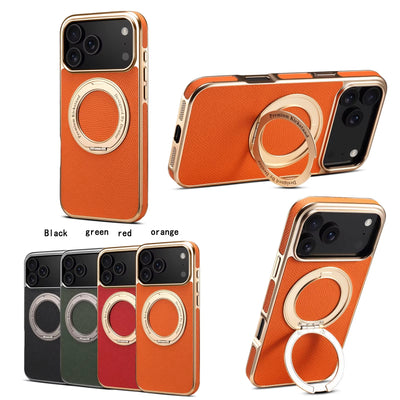 LuxMag™ Genuine Leather Ring Stand Case for iPhone 17 Series