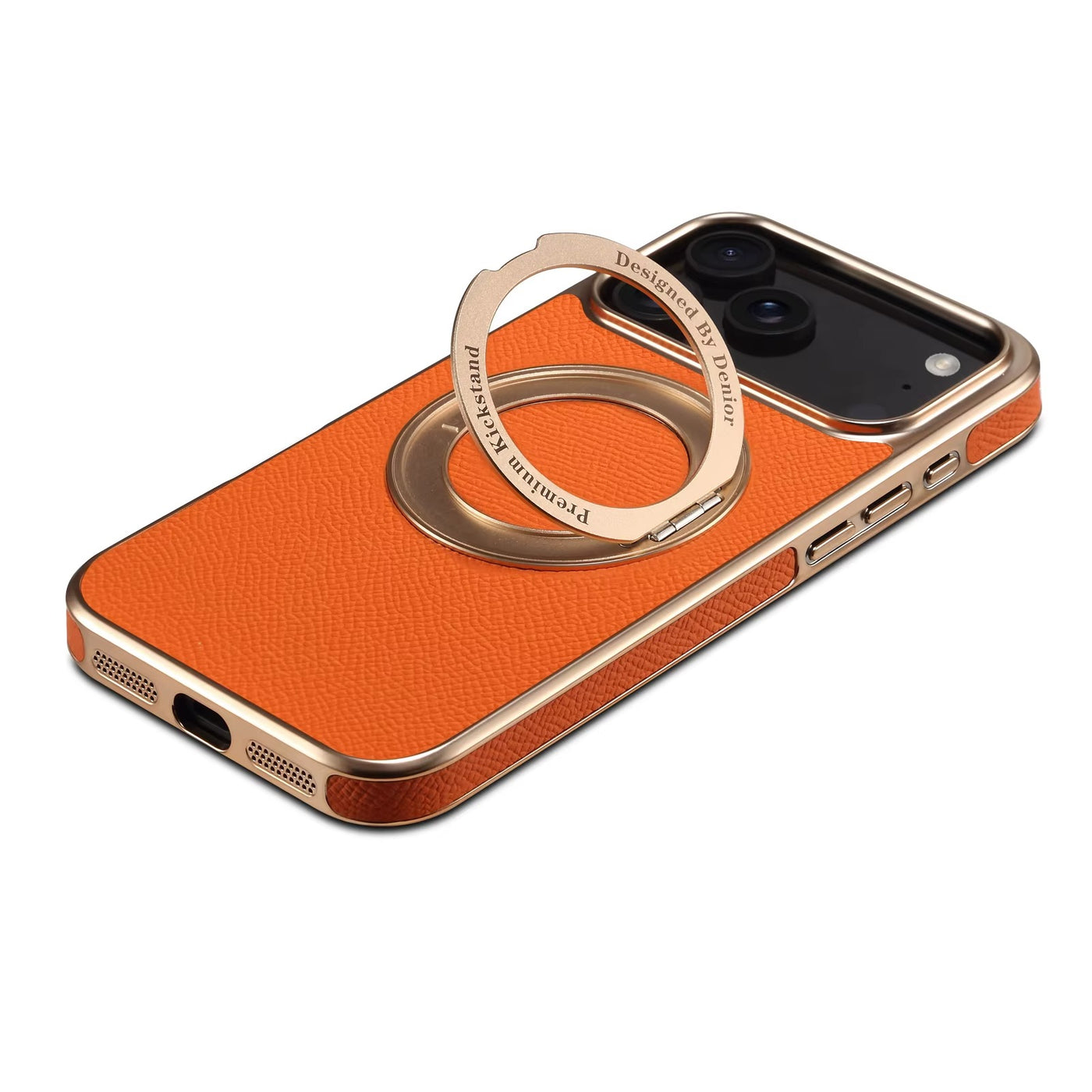 LuxMag™ Genuine Leather Ring Stand Case for iPhone 17 Series