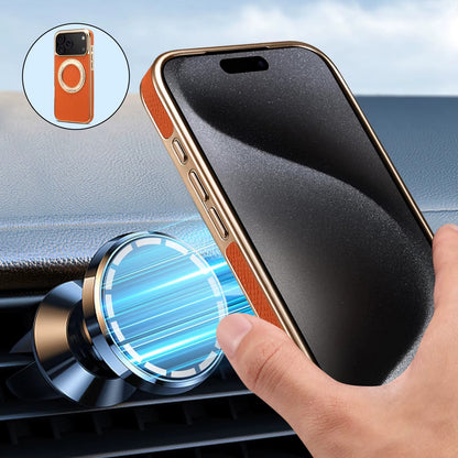 LuxMag™ Genuine Leather Ring Stand Case for iPhone 17 Series