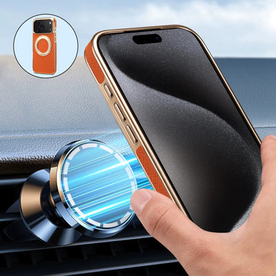 LuxMag™ Genuine Leather Ring Stand Case for iPhone 17 Series