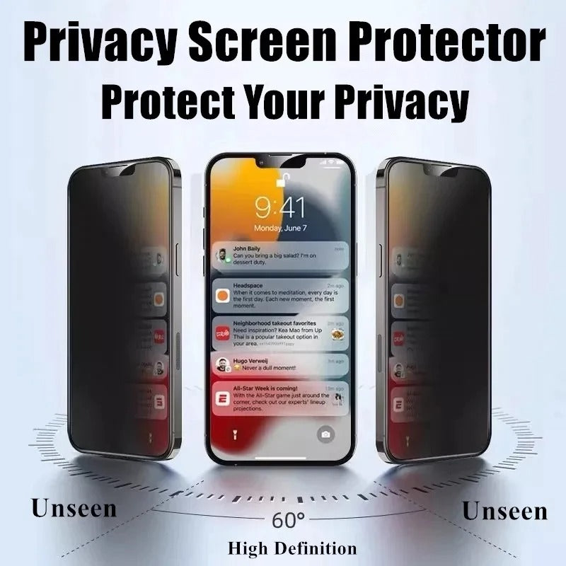 StealthView Privacy Glass  iPhone 17, 16, 15, 14  Anti-Spy & Scratch Protection