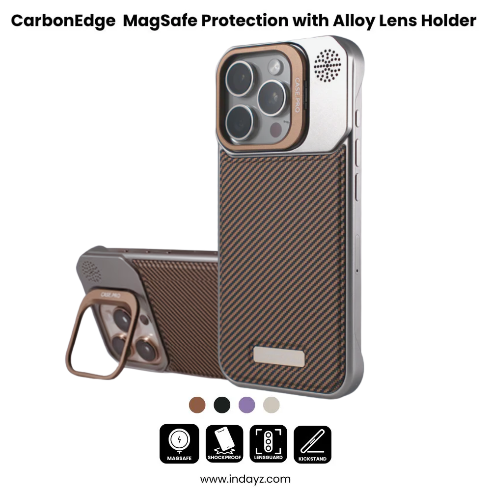 CarbonEdge iPhone   MagSafe Protection with Alloy Lens Holder Case