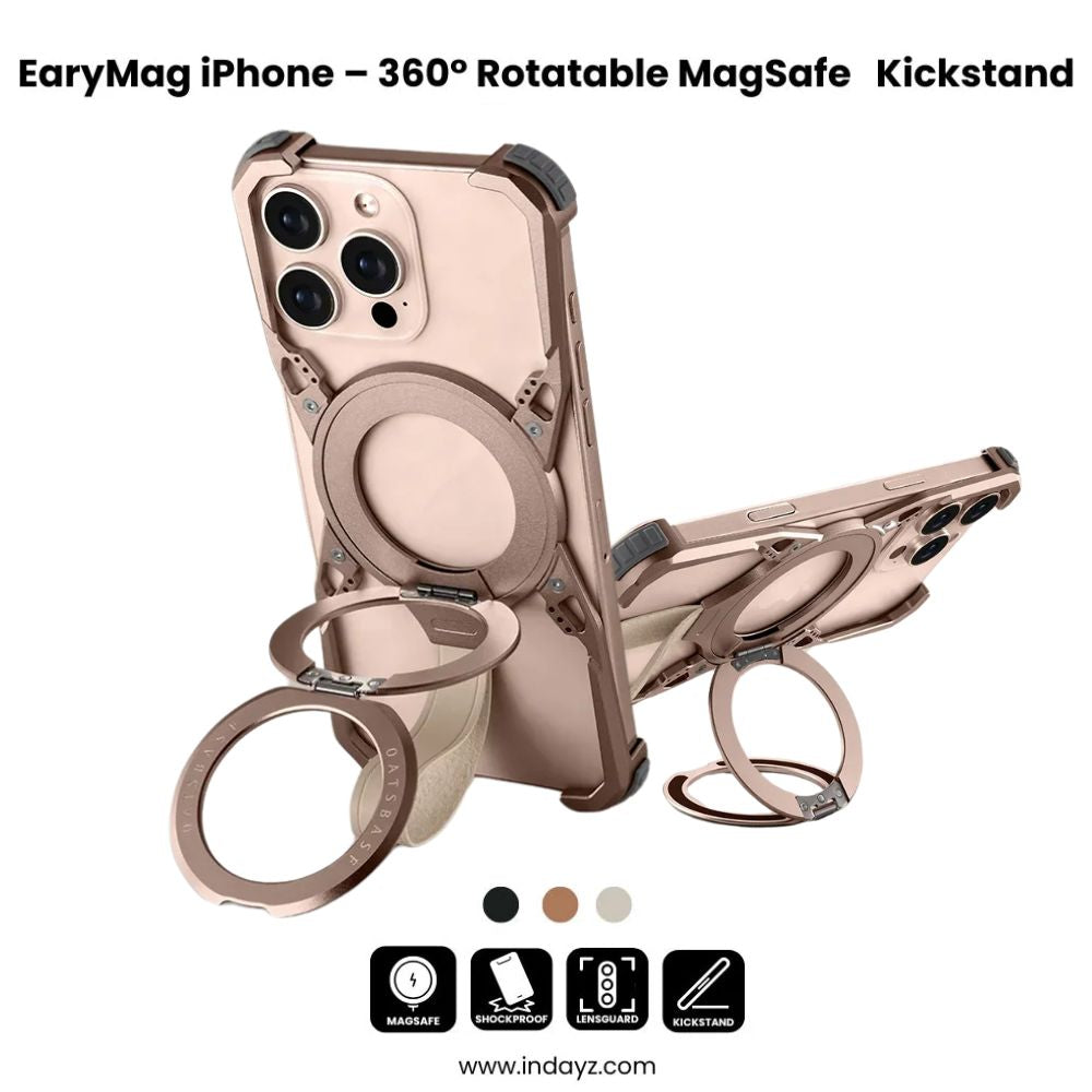 EaryMag iPhone – 360° Rotatable MagSafe Case with Kickstand