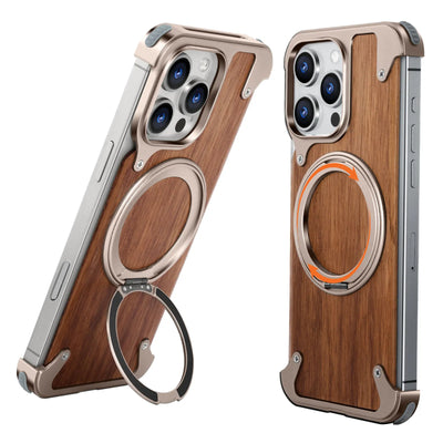 EaryWood 16 – MagSafe Wooden Case with 360° Ring Stand