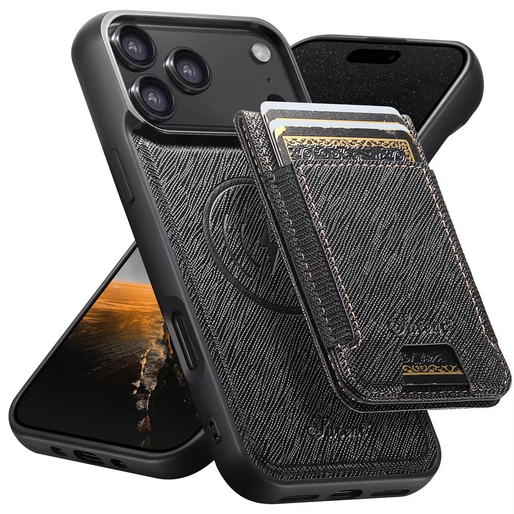 VeronaFolio™ 2-in-1 Magnetic Leather Wallet Case for iPhone 17 / 16 / 15 / 14 Series
