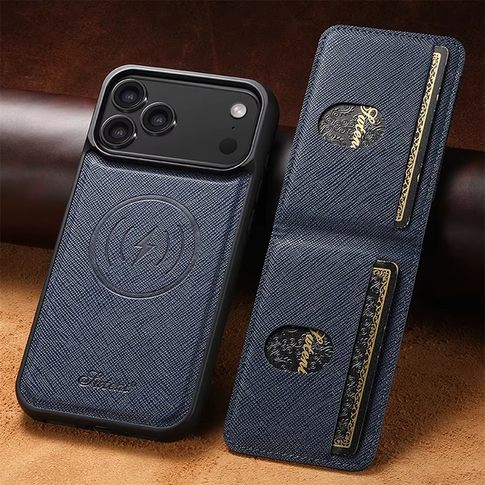VeronaFolio™ 2-in-1 Magnetic Leather Wallet Case for iPhone 17 / 16 / 15 / 14 Series