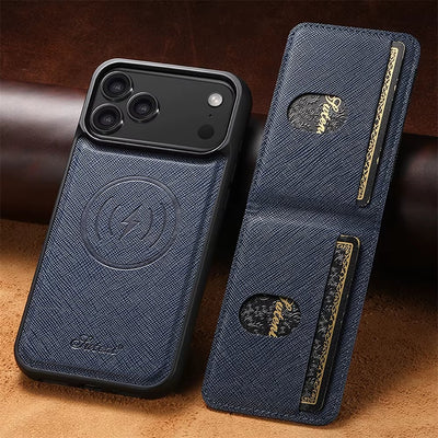 VeronaFolio™ 2-in-1 Magnetic Leather Wallet Case for iPhone 17 / 16 / 15 / 14 Series