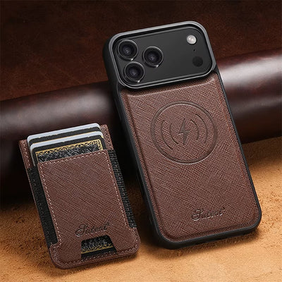 VeronaFolio™ 2-in-1 Magnetic Leather Wallet Case for iPhone 17 / 16 / 15 / 14 Series