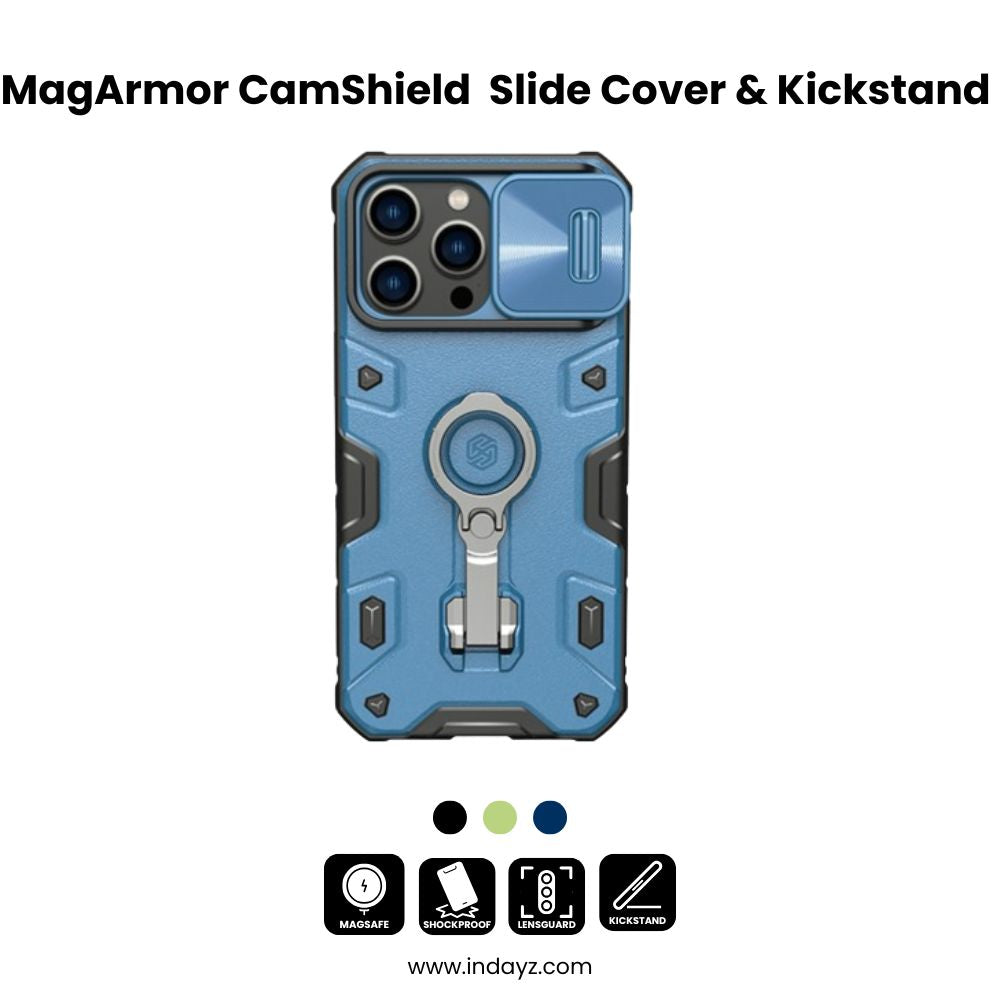 MagArmor CamShield  iPhone 16-14 Pro Max Slide Cover & Kickstand Case