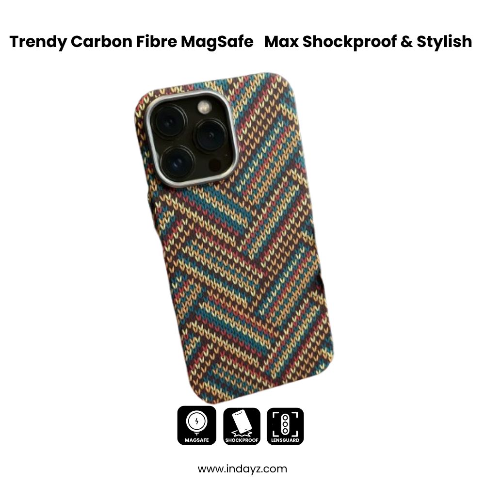 Trendy Carbon Fibre MagSafe  iPhone 14-16 Pro Max Shockproof & Stylish Case