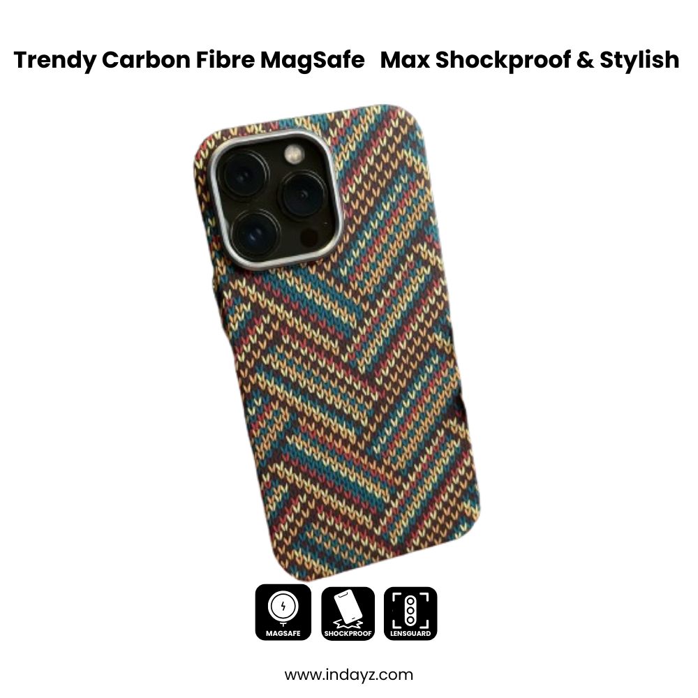 Trendy Carbon Fibre MagSafe  iPhone 14-16 Pro Max Shockproof & Stylish Case