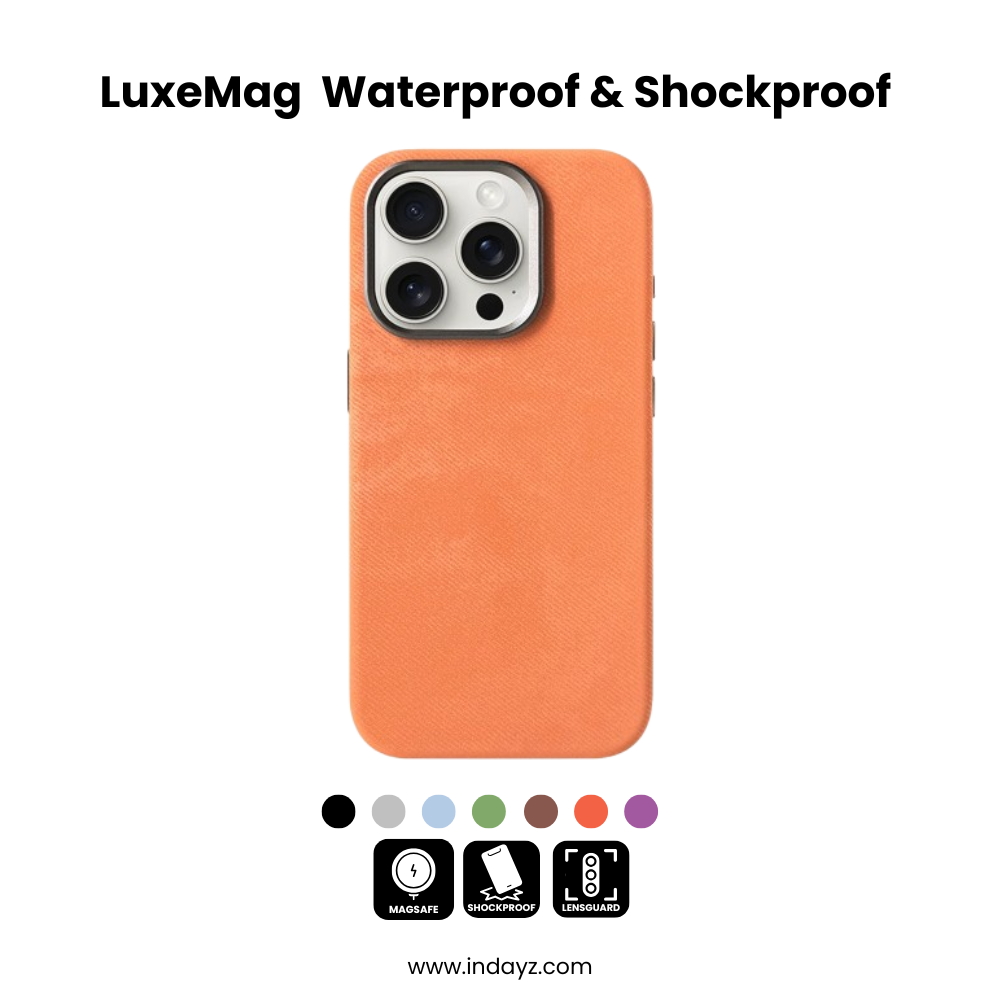 LuxeMag Leather  iPhone 16, 15, 14 Pro Max Waterproof & Shockproof Case