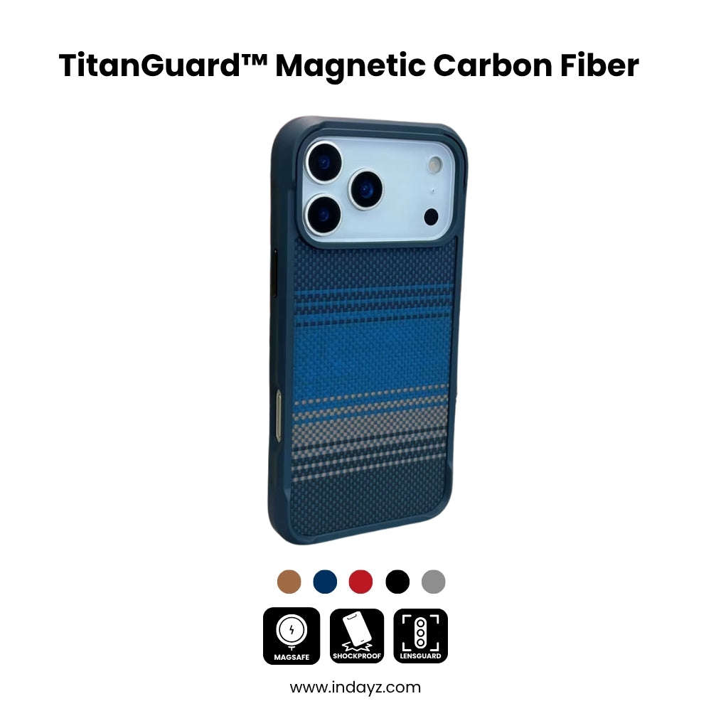 TitanGuard™ Magnetic Carbon Fiber Case for iPhone 17 / 16 / 15 / 14 Pro Max