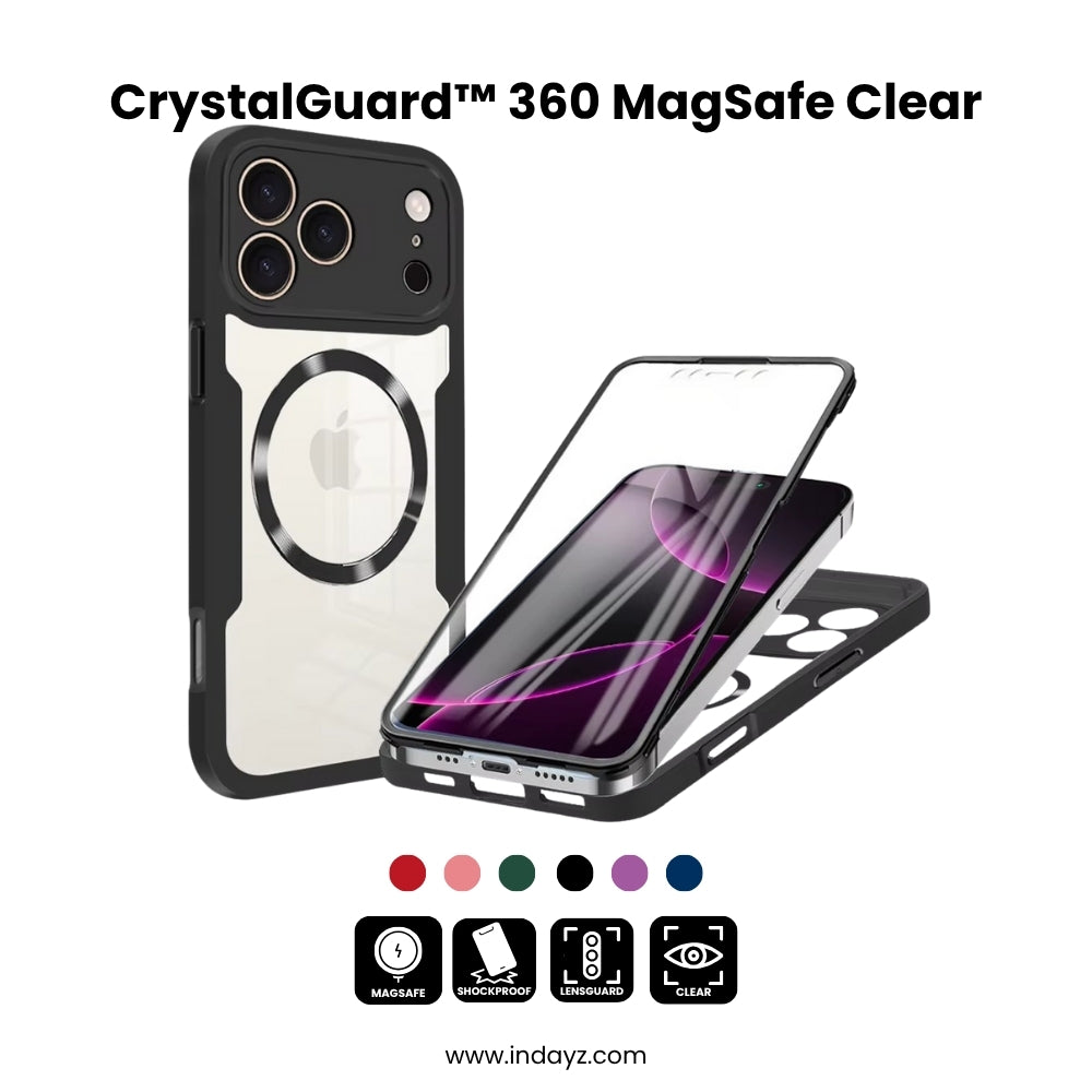 CrystalGuard™ 360 MagSafe Clear Case for iPhone 17 / 16 / 15 / 14 Pro Max