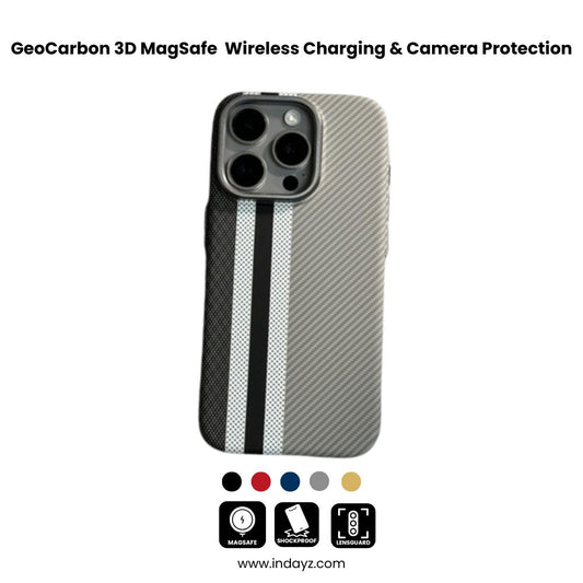 GeoCarbon 3D MagSafe  iPhone 16, 15, 14  Wireless Charging & Camera Protection Case