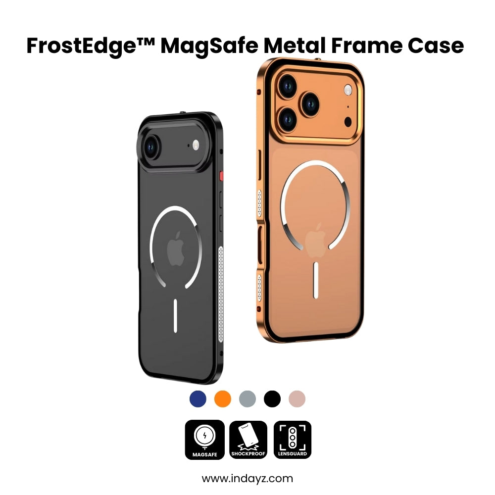 FrostEdge™ MagSafe Metal Frame Case for iPhone 14–17 Pro Max