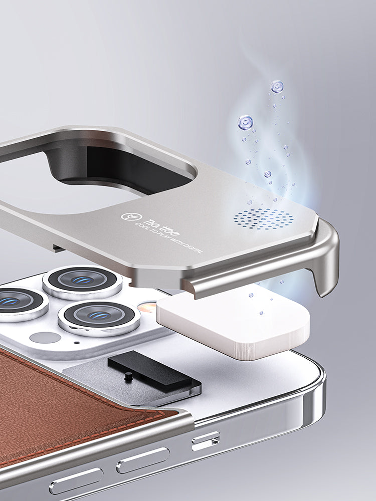 AromaCool Leather  iPhone 16, 15, 14 Magnetic & Heat Dissipating Case