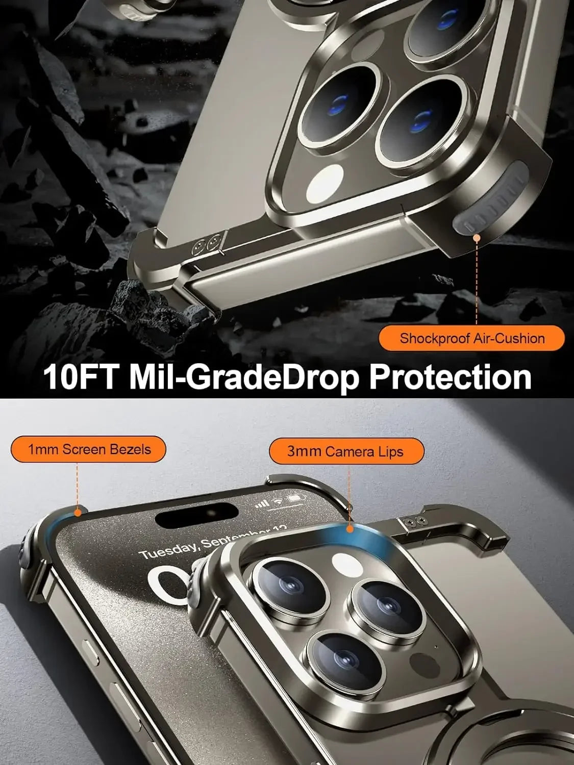 MetalEdge Magnetic  iPhone 16 Pro Max – Frameless & Shockproof Case