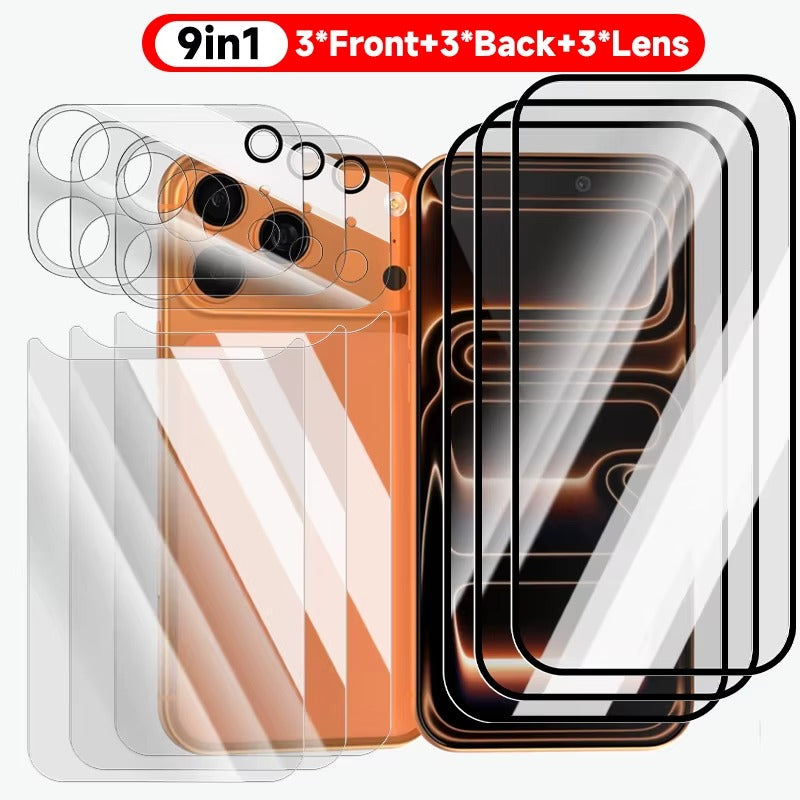 Crystalshield™ 3 in 1 Tempered Glass Screen + Lens Protector For iPhone 17 Series