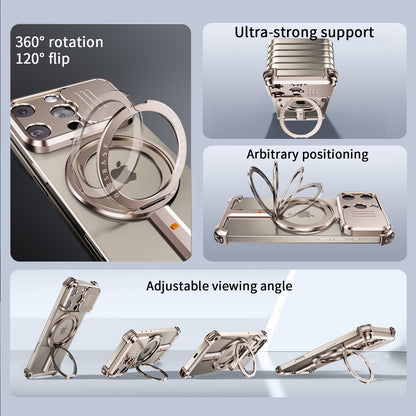 TitanGuard 16 – MagSafe Titanium Case with 360° Stand