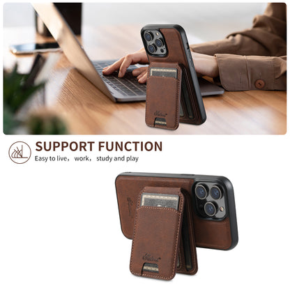 MagCard Leather iPhone 16-14 Pro - Detachable Wallet & Camera Protection Case