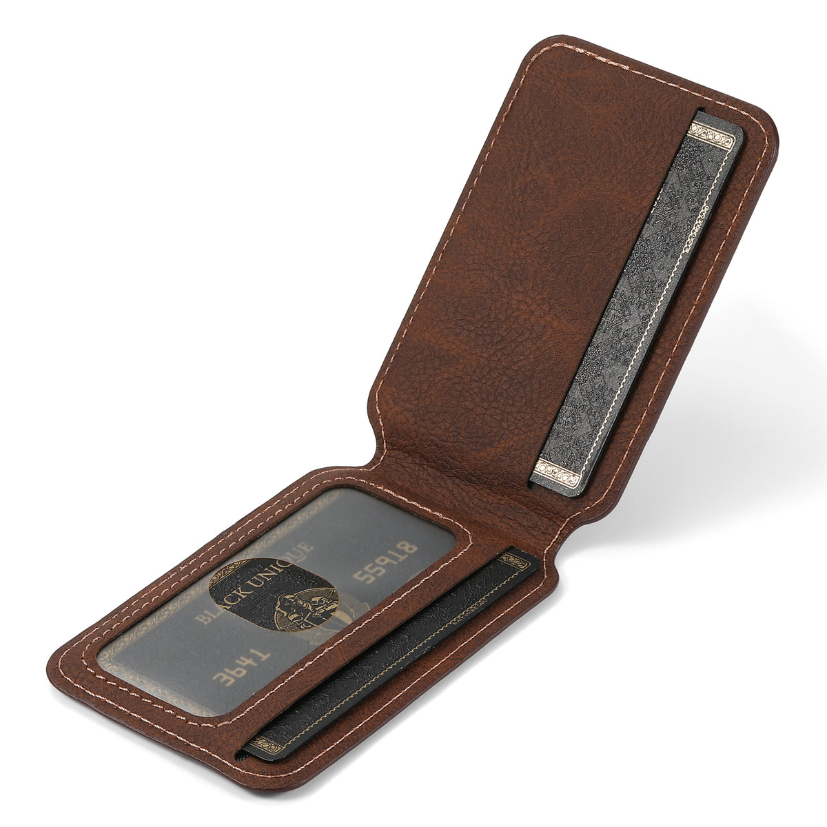 MagCard Leather iPhone 16-14 Pro - Detachable Wallet & Camera Protection Case