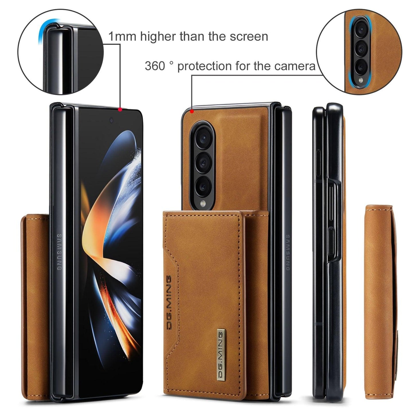 2-In-1 Magnetic Leather Wallet Case - Z Fold 5 - InDayz™