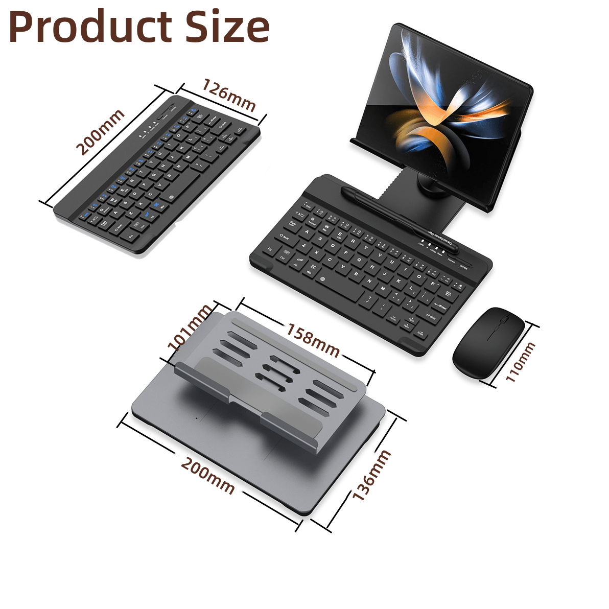 4-in-1 Desk Stand & Bluetooth Keyboard - Z Fold Series - InDayz™