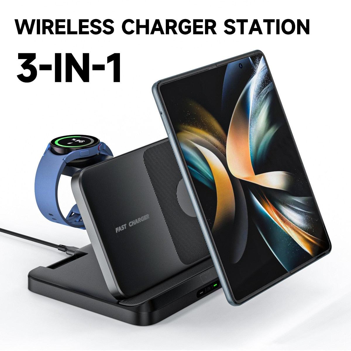 Foldable 3-in-1 Wireless Charger for Z Fold & Flip Series - Fast Charging - InDayz™