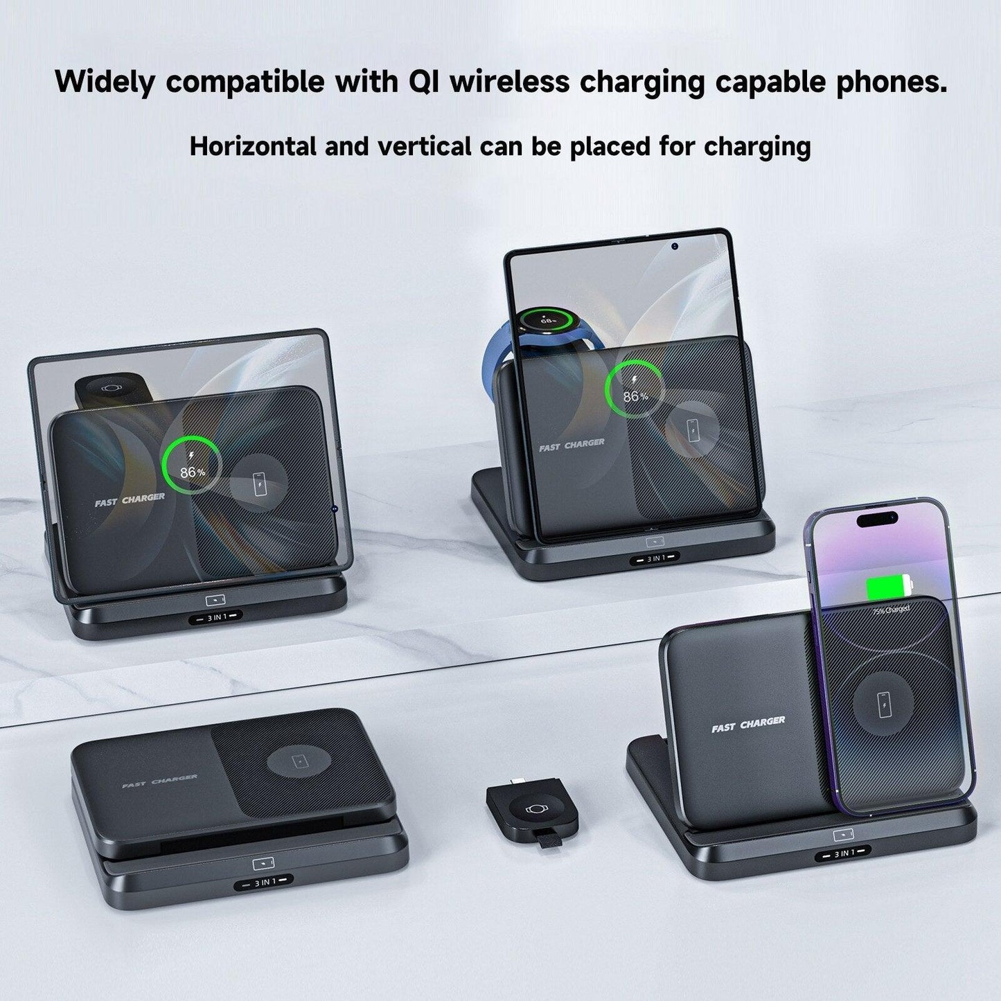 Foldable 3-in-1 Wireless Charger for Z Fold & Flip Series - Fast Charging - InDayz™