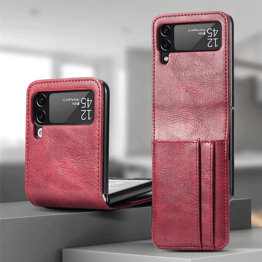 Rugged Leather Wallet Case - Z Flip series - InDayz™